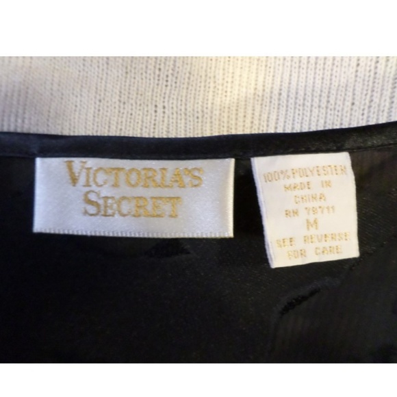 VINTAGE Victoria Secret Black Long Nightgown M Sli - Picture 8 of 8
